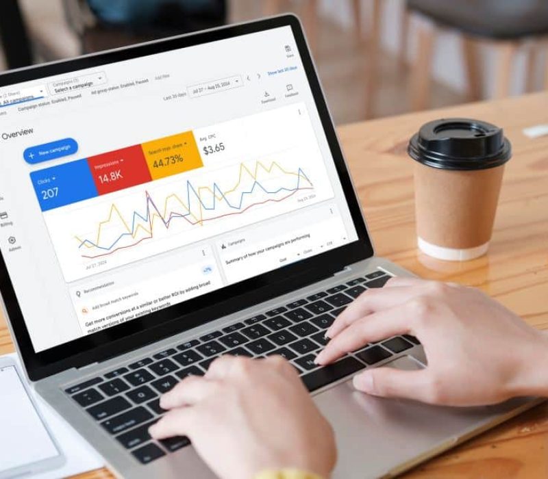 Omaha Ppc Agency Showcasing Google Advertising Services On A Laptop.